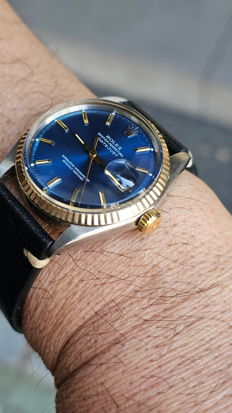 Rolex Datejust 1601 Blue Pie-Pan Dial Two-Tone Men’s Automatic Watch 1974