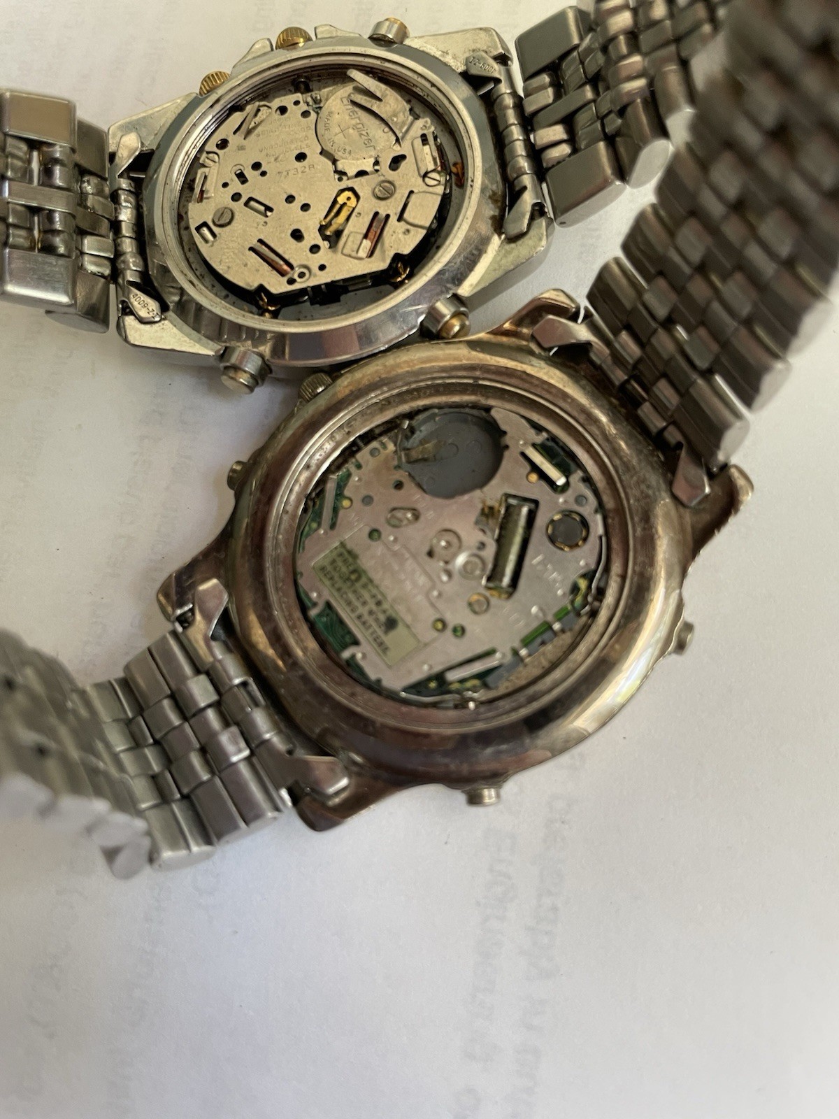 Vintage Seiko, Armitron Lot of 2 Two-Tone SS Chronograph Diver UNTESTED/ForParts