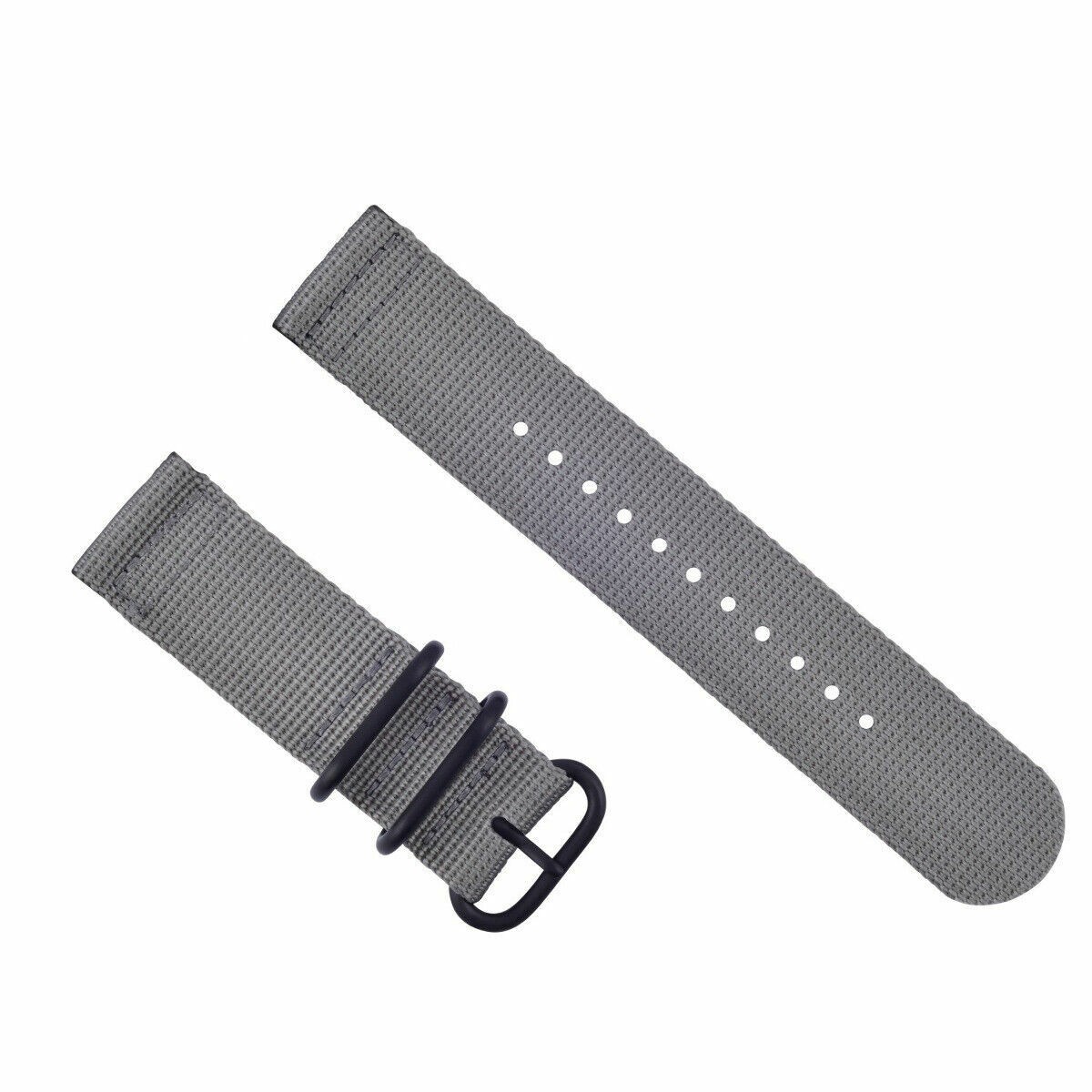 24mm Gray Nylon Replacement Strap Lug Adapter 3 Black Rings For Suunto Core