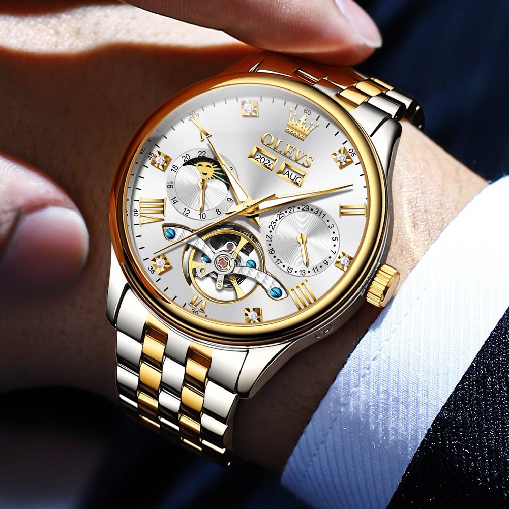 OLEVS 7023 High Quality Stainless Steel Strap Business Gents Automatic Watch`