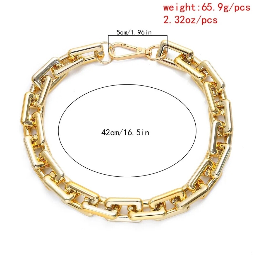Women’s Lightweight Gold Color Chunky Style 18″ Chain Choker Necklace 92-2