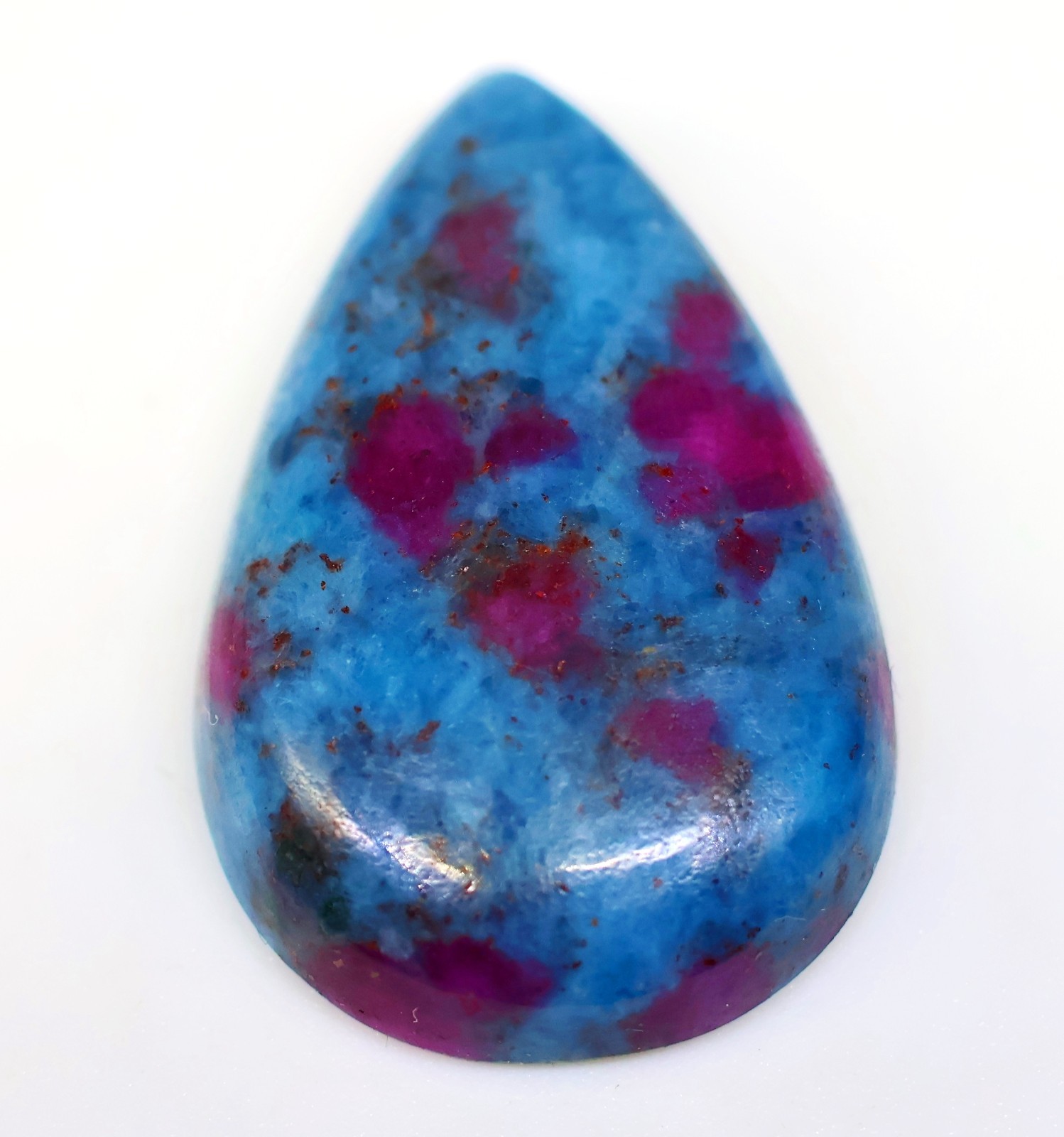32 Ct 6X17X27 mm Natural Ruby Sapphire in Kyanite Pear Cabochon Gemstone PA-558