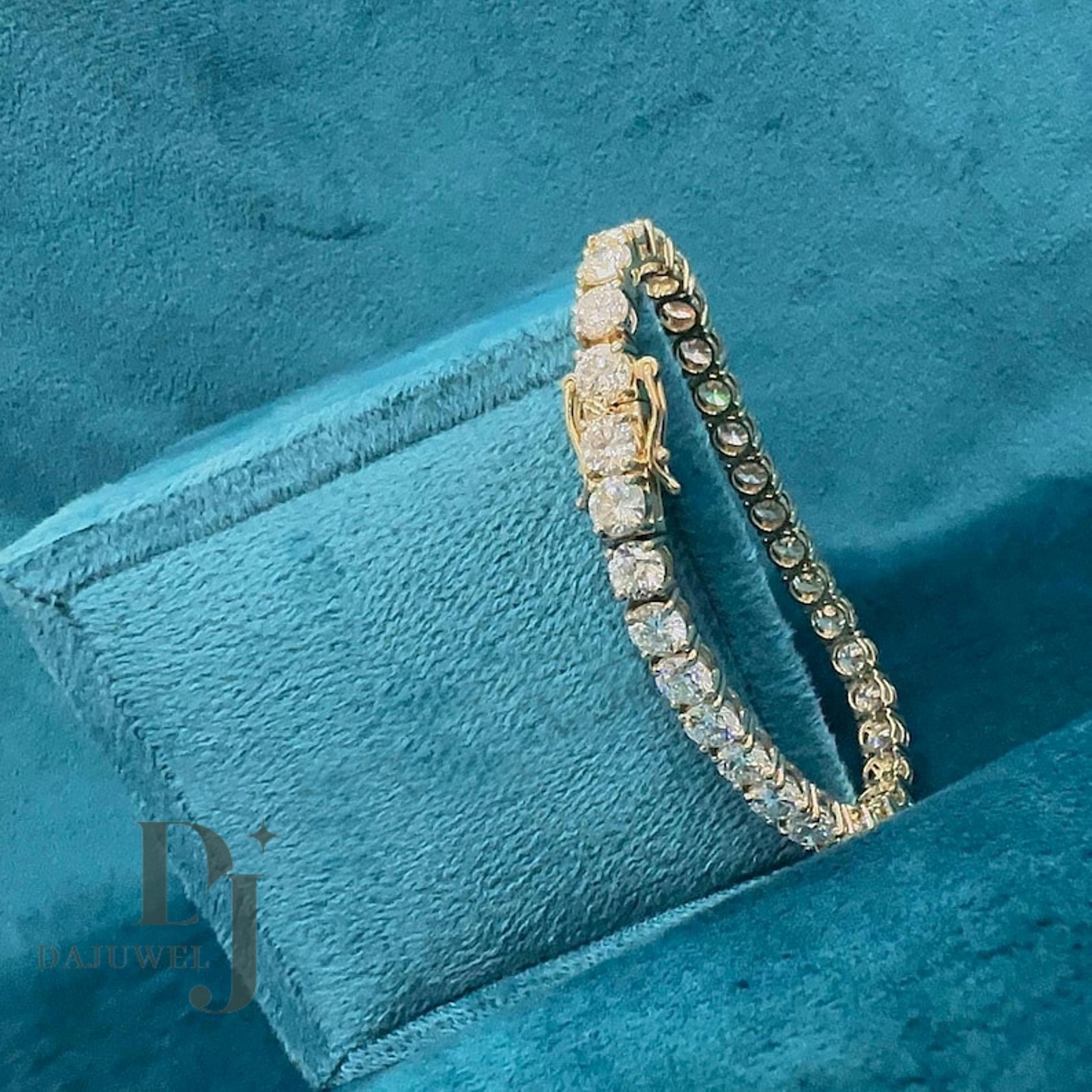 7′ Inch Long Tennis Wedding Bracelet Solid 14K Yellow Gold 7 CT Round Cut VVS1