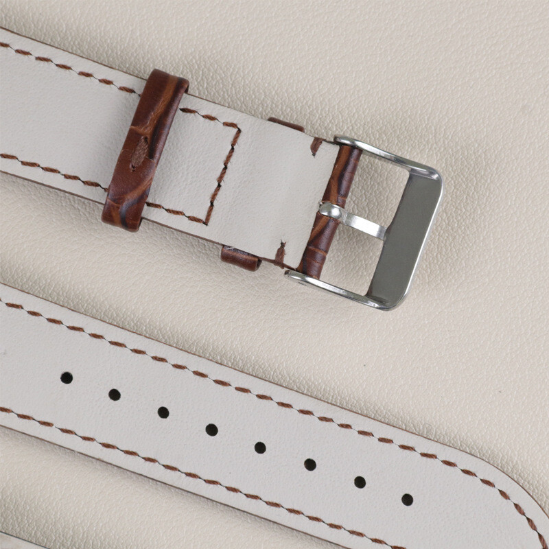 Cowhide Leather Watch Band Strap Butterfly Clasp Quick Release Bracelet 12-24mm