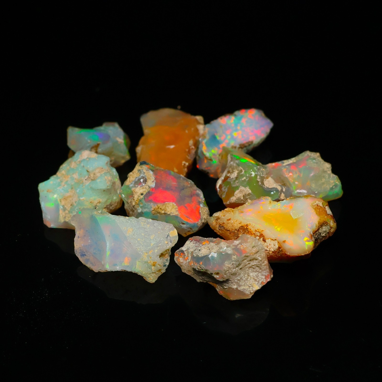 Natural Ethiopian Welo Opal Rough 50.25 Ct Gemstone – Bright Play of Color Fire