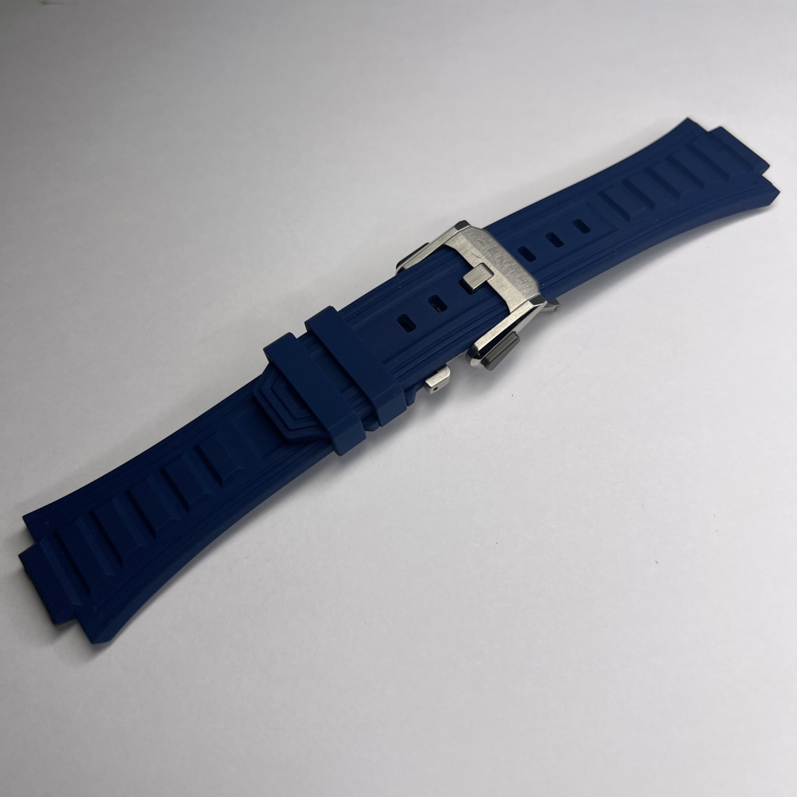 Zenith Blue Rubber Strap & 20mm Stainless Steel Deployant Clasp For Defy Extreme