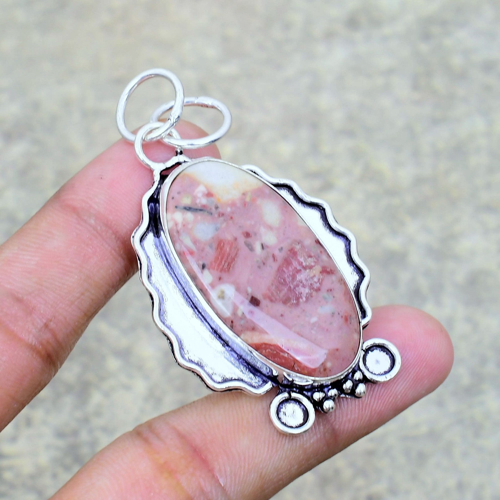 Nice Bauxite Gemstone Handmade 925 Sterling Silver Jewelry Pendant 2.27″