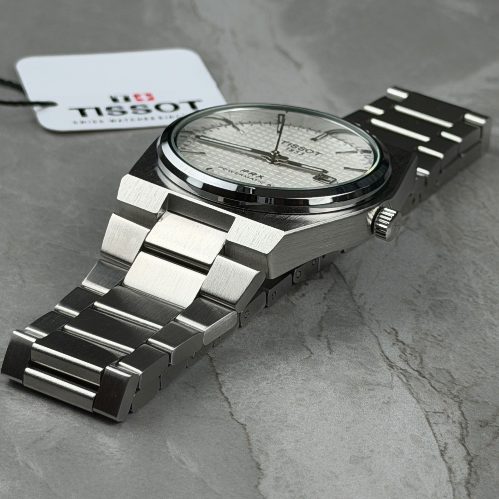 Tissot PRX 35mm Powermatic 80 White Mother of Pearl Dial Steel Watch New