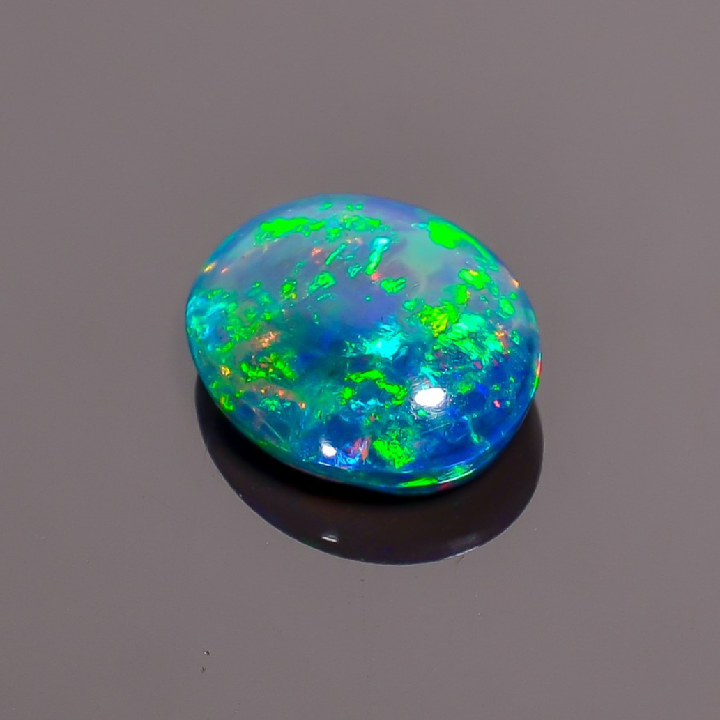Natural Black Ethiopian Opal Oval Shape Cabochon Loose Gemstone 3.7 Ct 13X11X5mm
