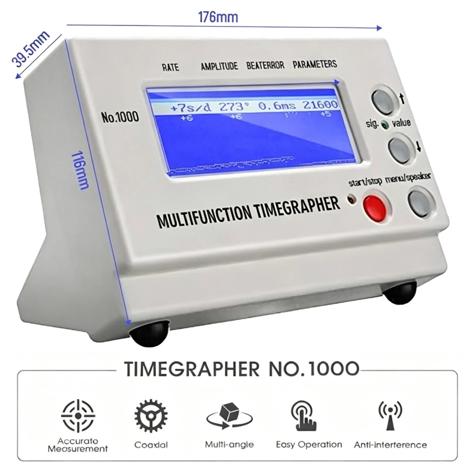 No.1000 Weishi Timegrapher Mechanical Watch Timing Machine Multifunction US