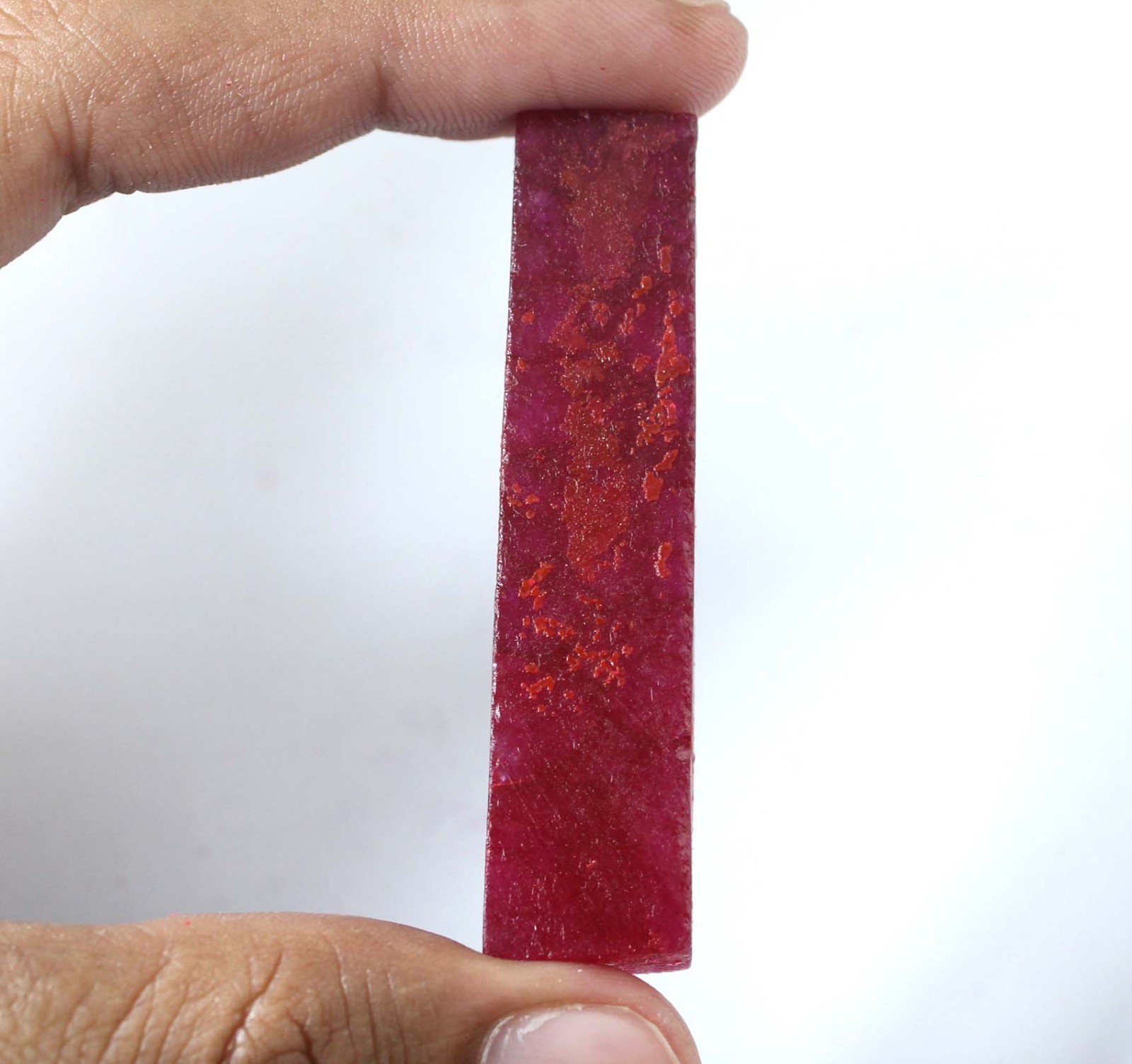 124 Ct Certified Natural Red Ruby Gemstone Slice Rough T36909 Birthday Discount