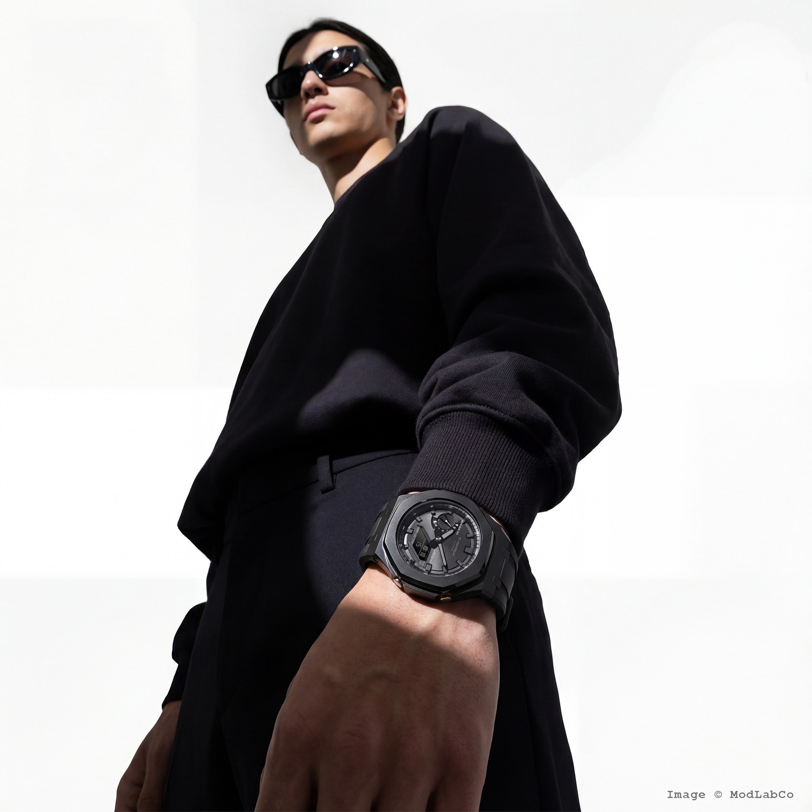 MLC-106 modlab company CLASSIC Octagonal Black Rubber 42mm Custom Watch