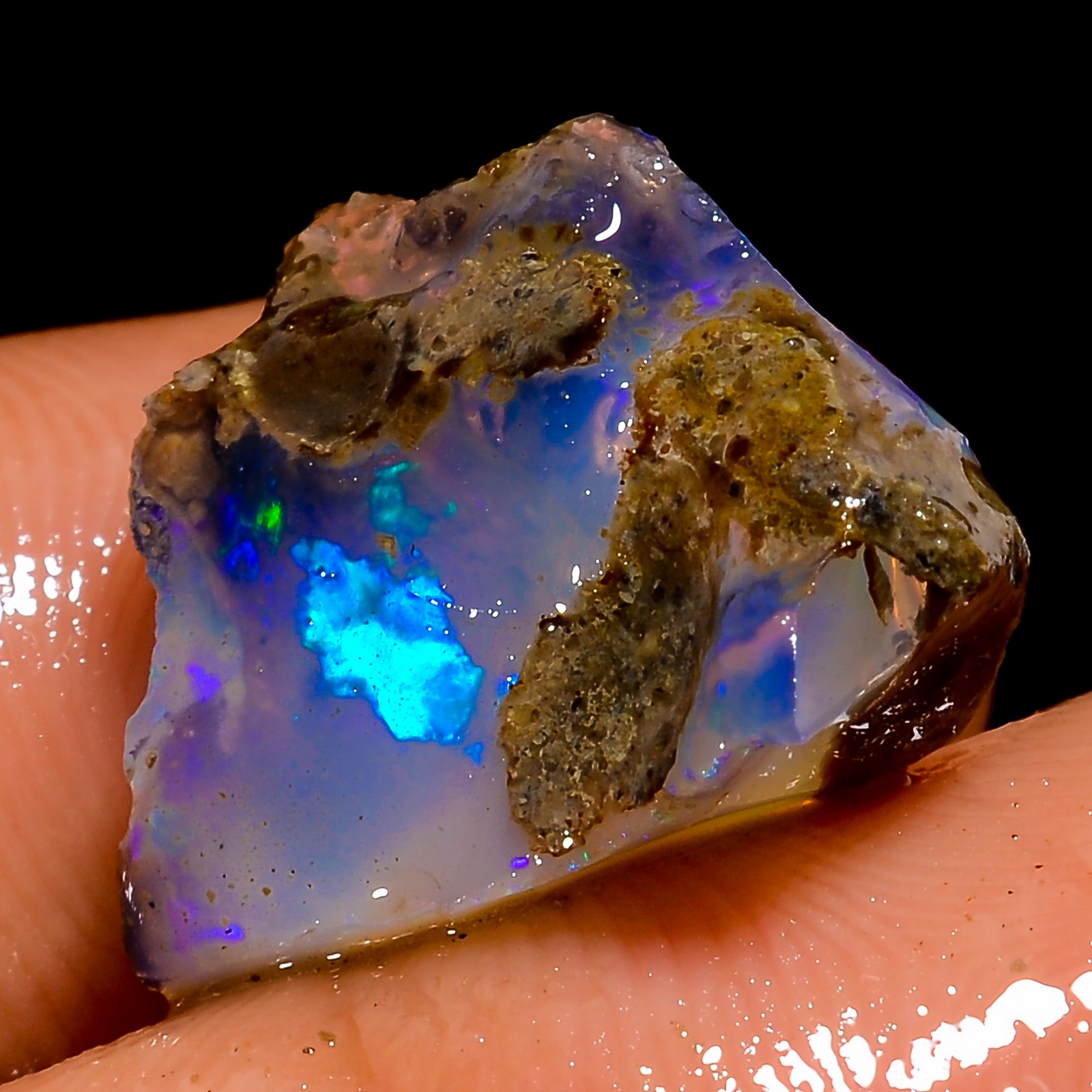 Specimen Crystal Welo Fire Natural Ethiopian Opal Rough OO 8.5 Ct. 15X12X7 mm
