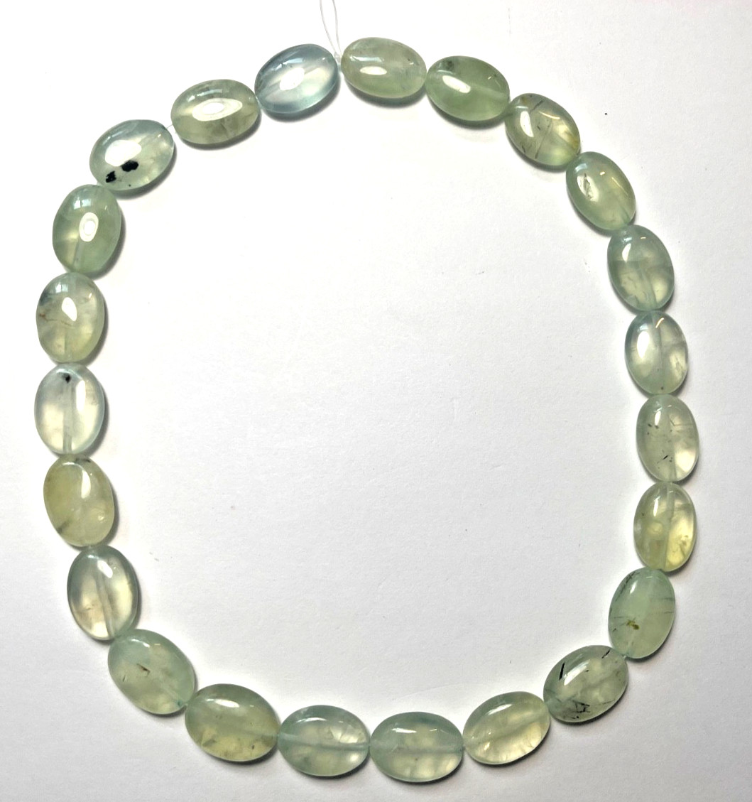 GENUINE PREHNITE FLAT OVALS 18X13 MM 16″ STRAND BELOW WHOLESALE
