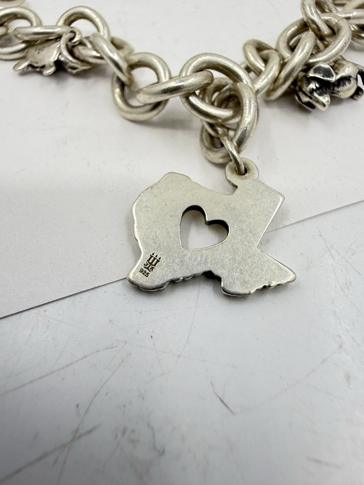 James Avery Sterling Silver Charm Bracelet Texas Turtle Dog 6.5” 36.3g 7”