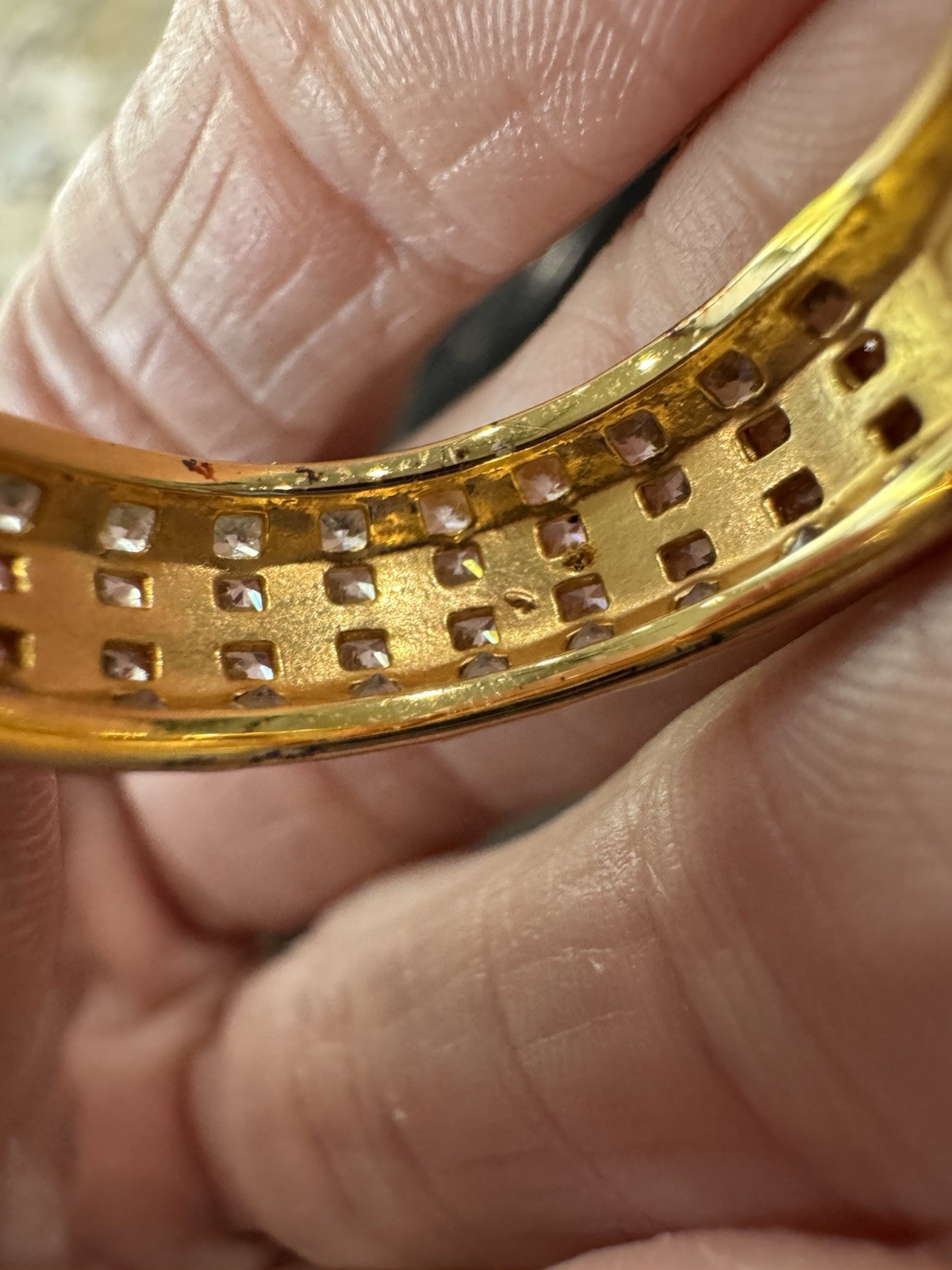 Gold Plated Sterling 925 CZ channel Set PMJ ring band Sz 9 Men’s / Women’s