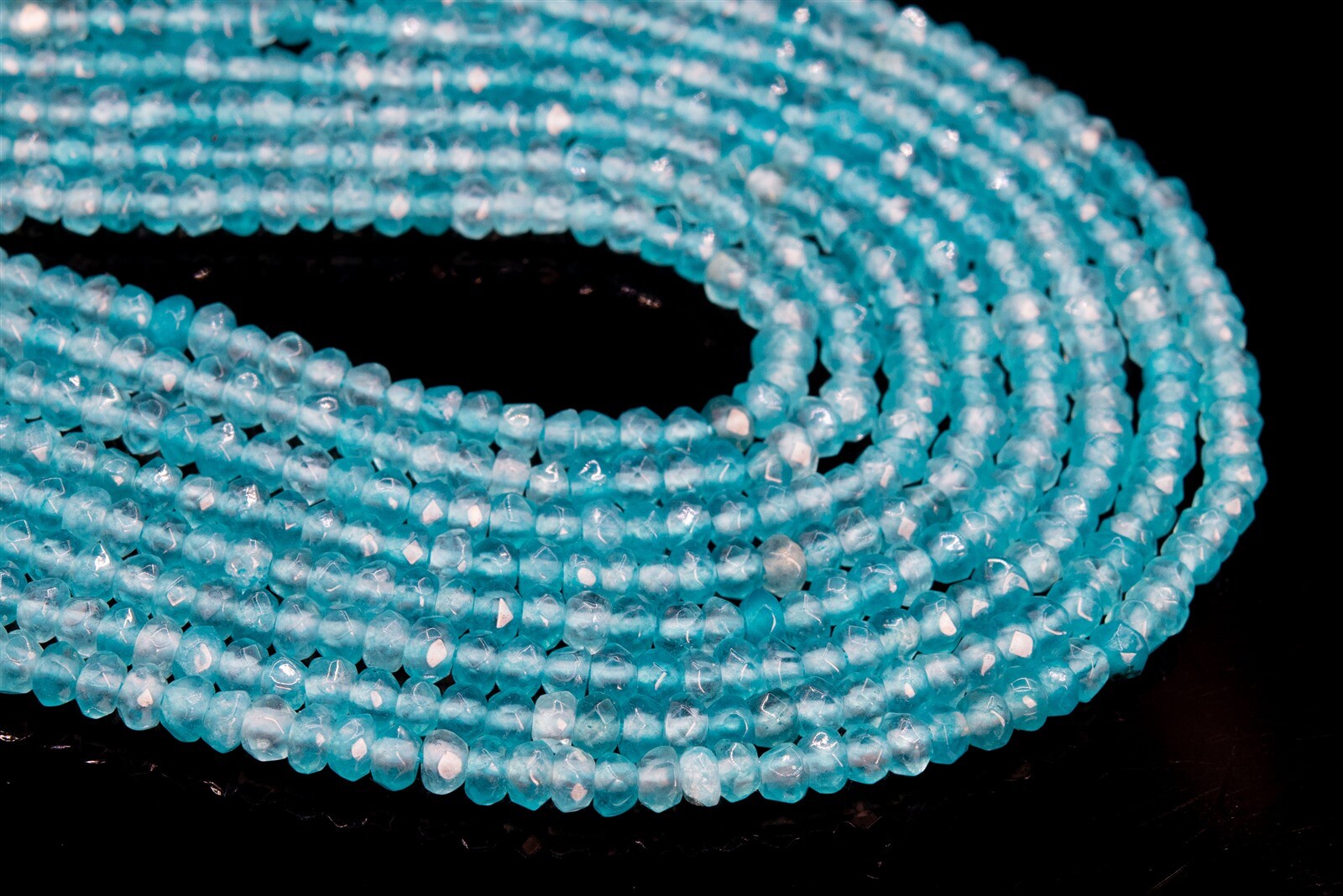 4x2MM Natural Faint Blue Jade Beads Grade AAA Faceted Rondelle Loose Beads 15″