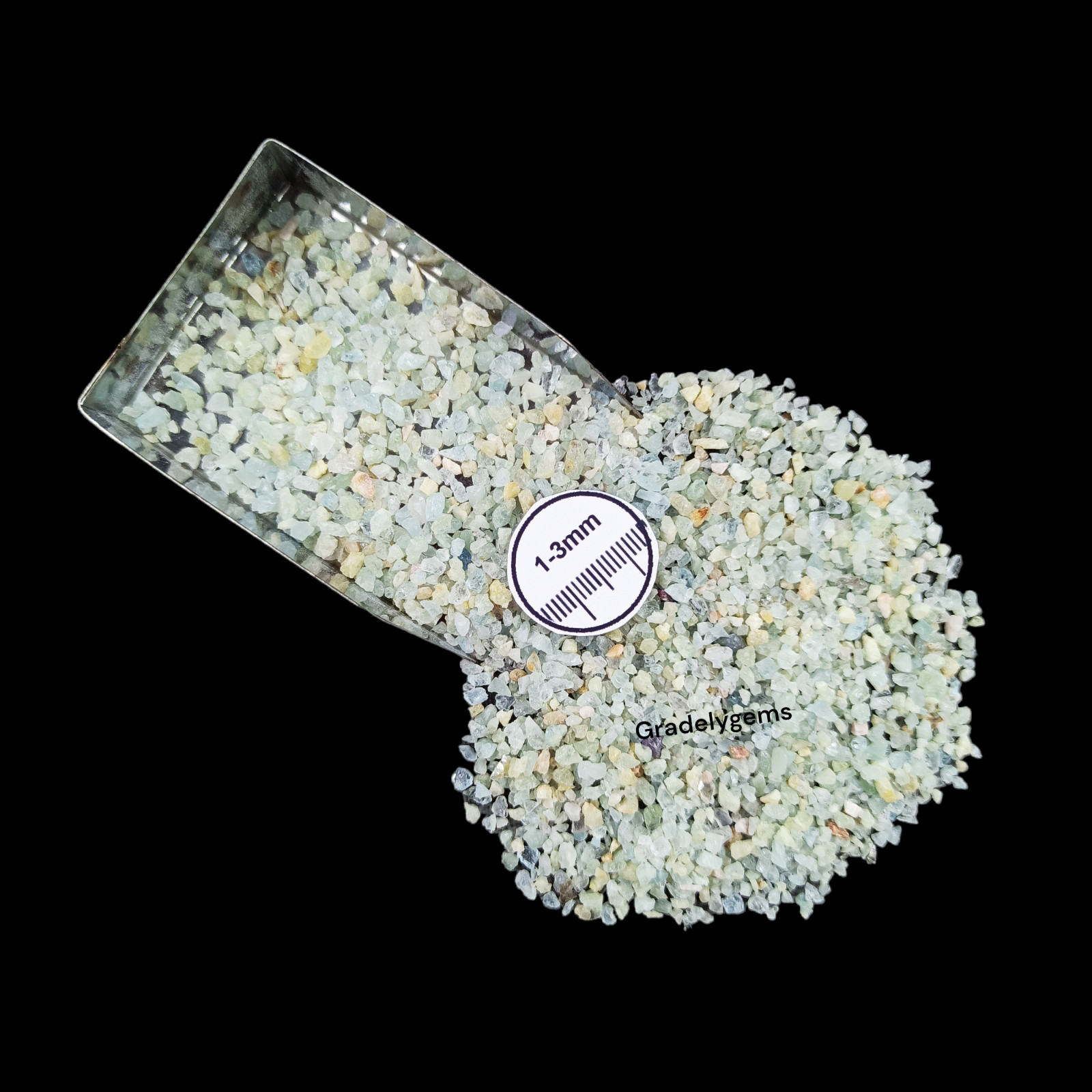 Premium Aquamarine Gemstone Crushed Powder – for Resin Art, Craft, Ring inlay