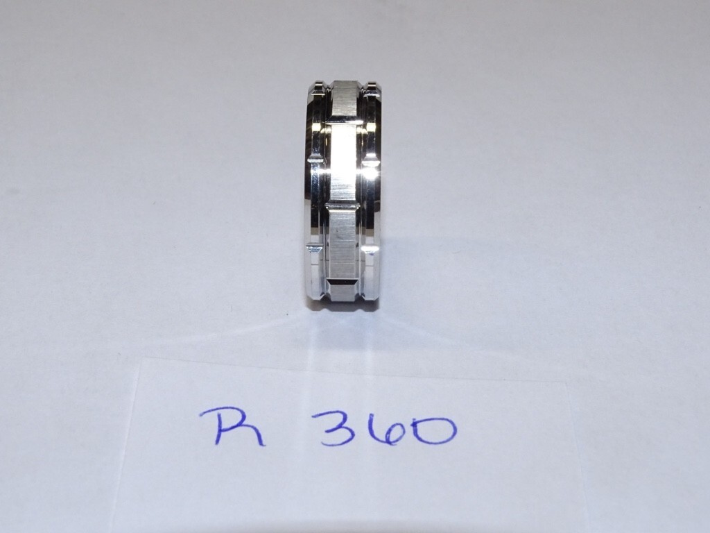 Triton Tungsten Carbide Wedding Ring 8mm Size 9-1/2 Silver w/Brick Design #R360