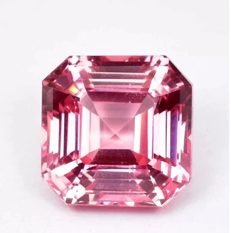 AAA 10.7 Ct NATURAL Light Pink Morganite Asscher Cut Certified Loose Gemstone