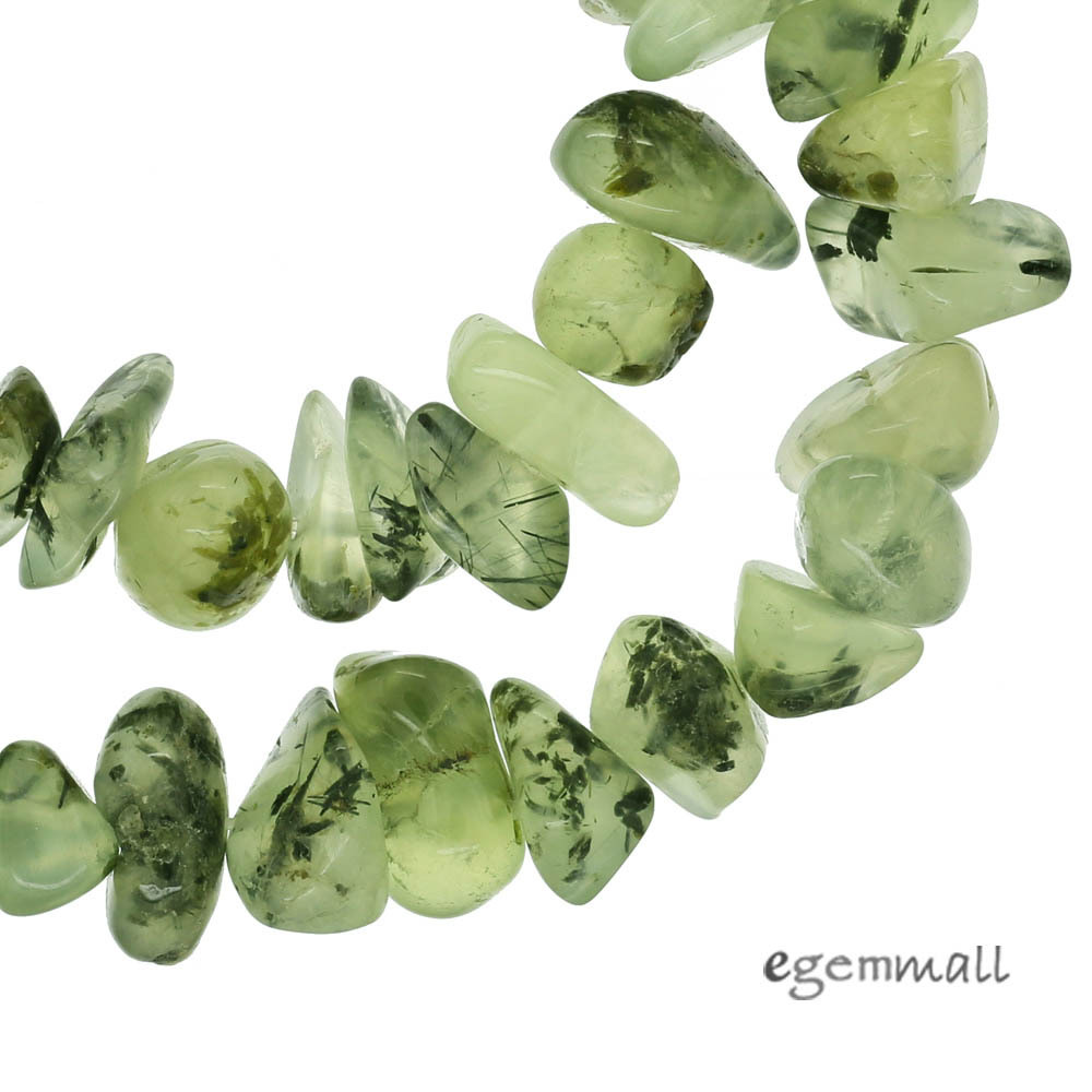 16″ Green Prehnite Nugget Beads ap. 11-14mm #88047
