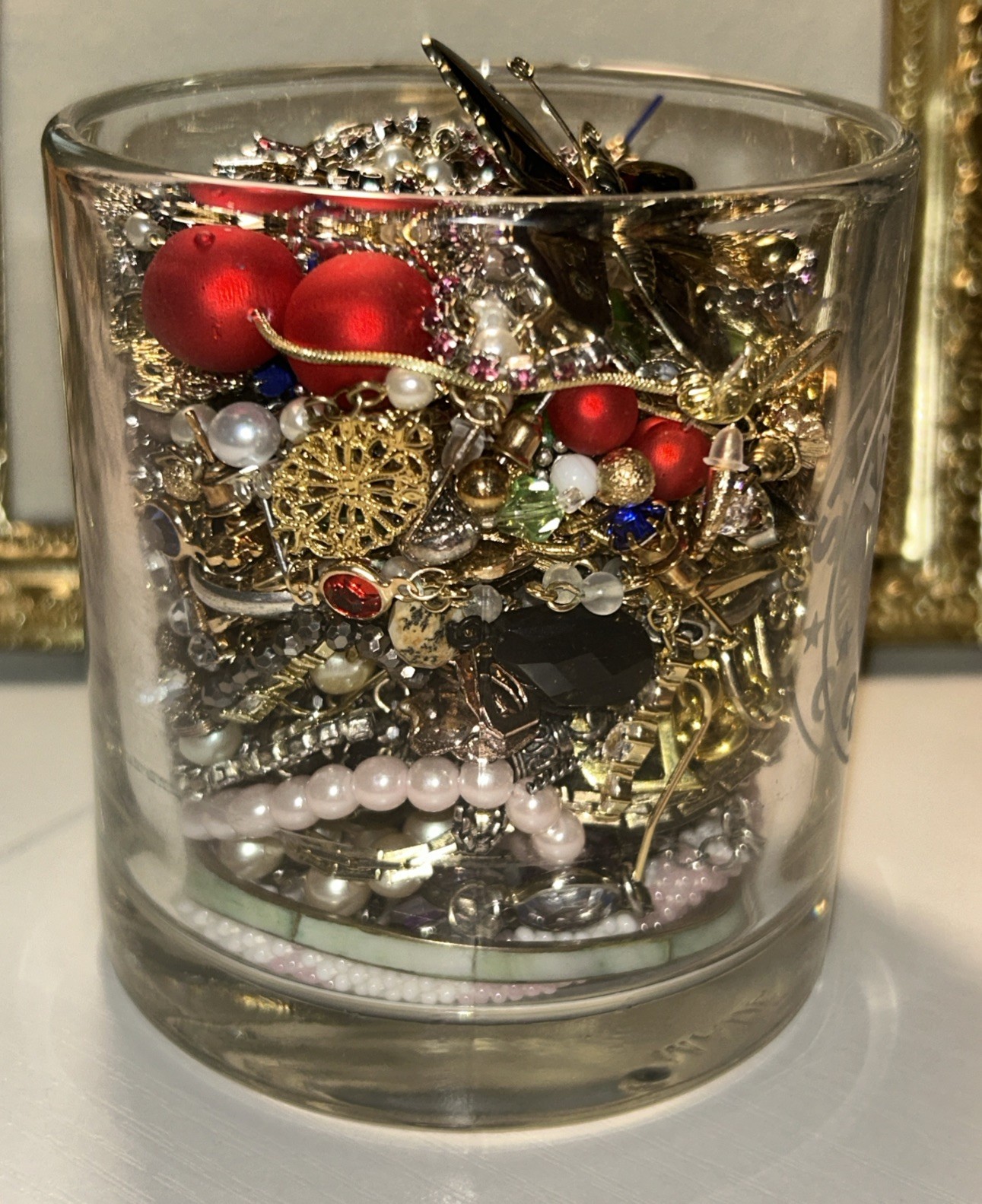 Curated All Dainty Mystery Jewelry In Vintage Starbucks Mug 3.75” All Wearable