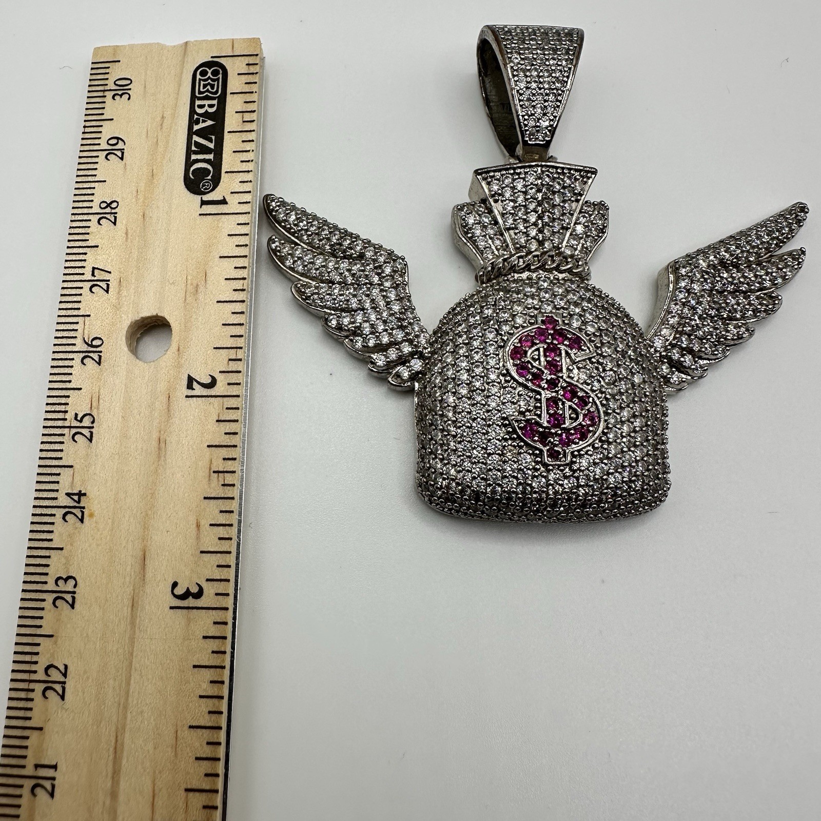 Real Moissanite Custom Money Bag Pendant