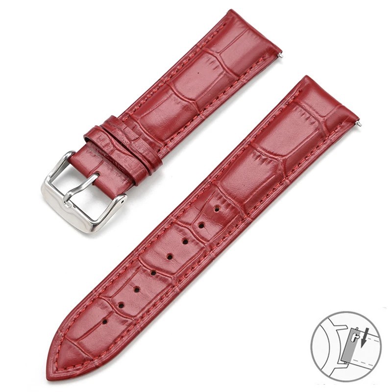 Genuine Leather Watch Band Quick Release Strap 12mm-24mm Universal Watchband