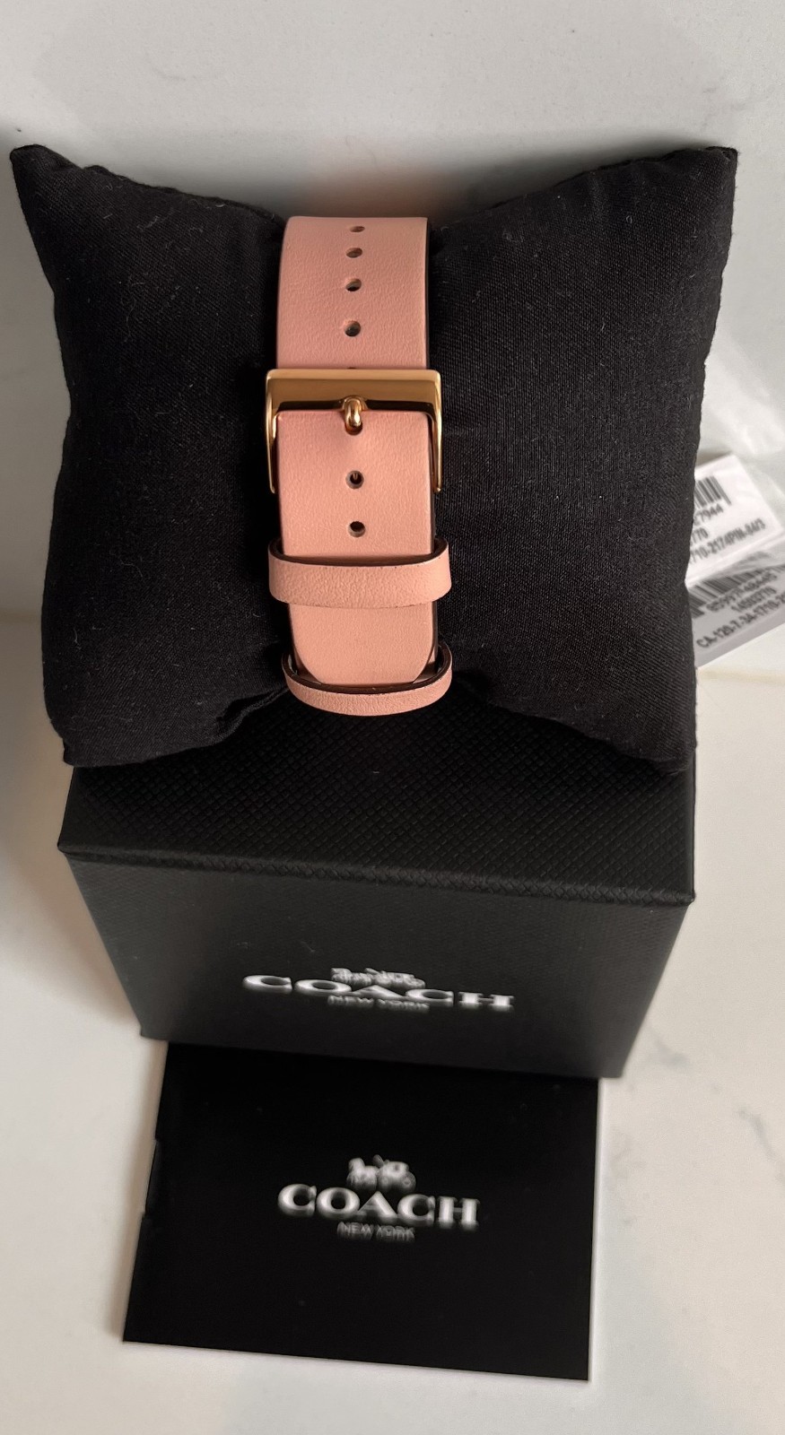 COACH Women’s Perry Blush Leather Strap Tea Rose Watch 36mm NWT