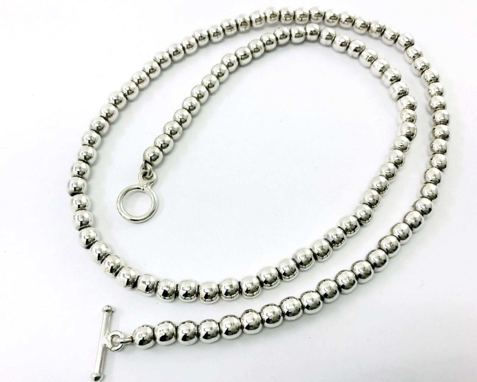 Taxco Mexican Sterling Silver Ø6 mm Ball Chain Necklace 23.5″/60 cm, 57 grams
