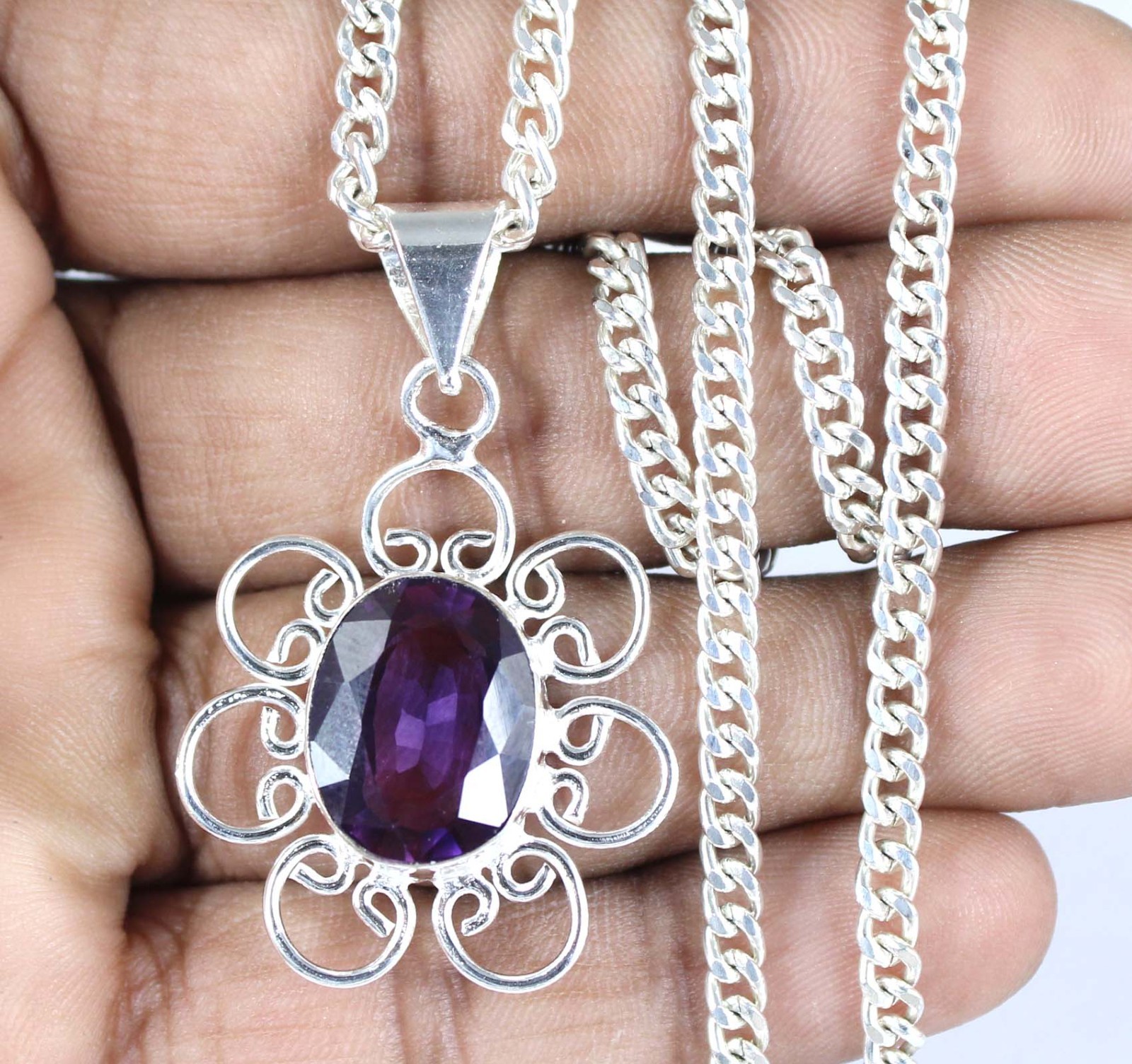 Natural 16.07 Ct Oval Boysenberry Sapphire Gems Men’s Pendant Mother’s Day Deal