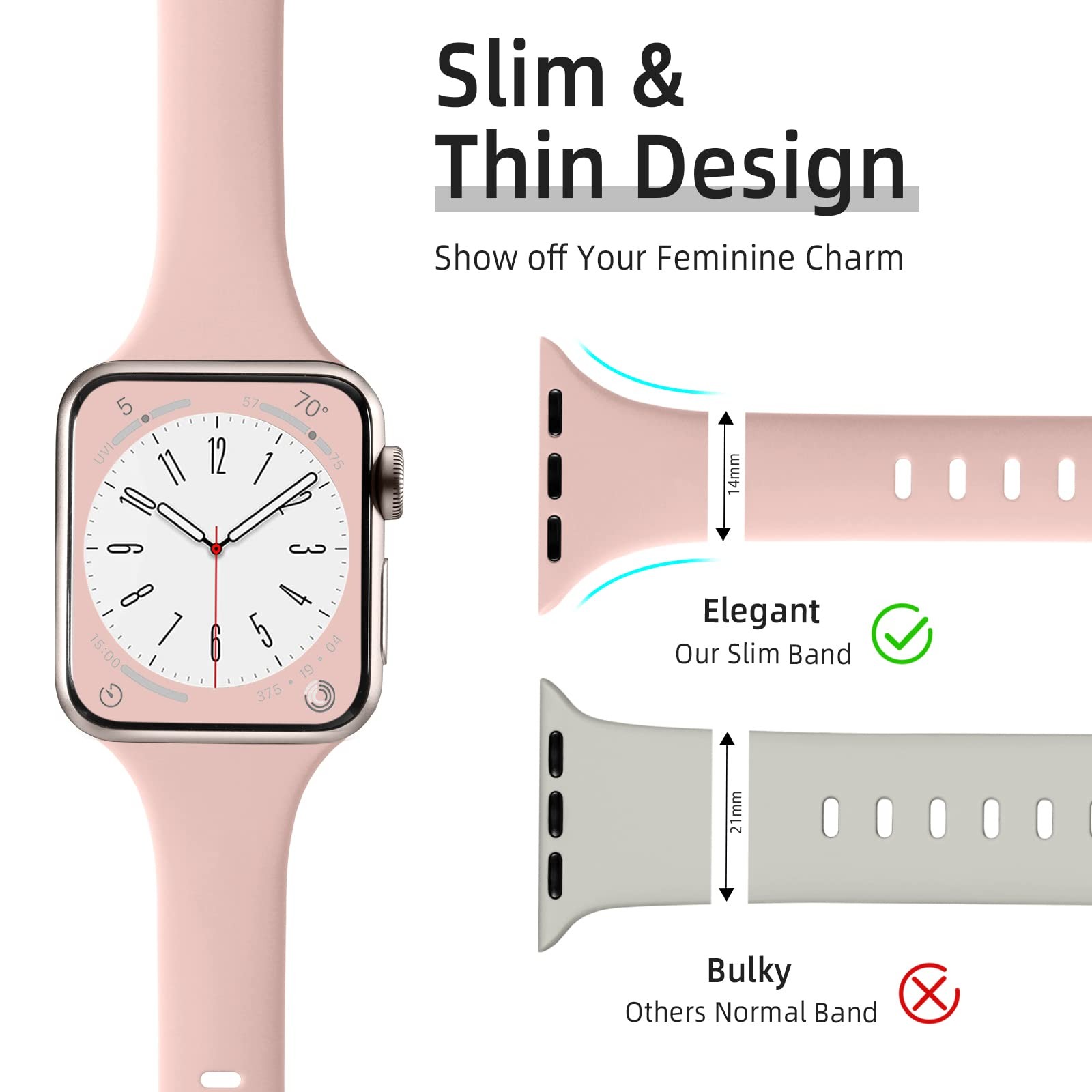 38mm/40mm/41mm/42mm(series 11 10), Black/ Nude/ Starlight/ White/ Sand Pink/…