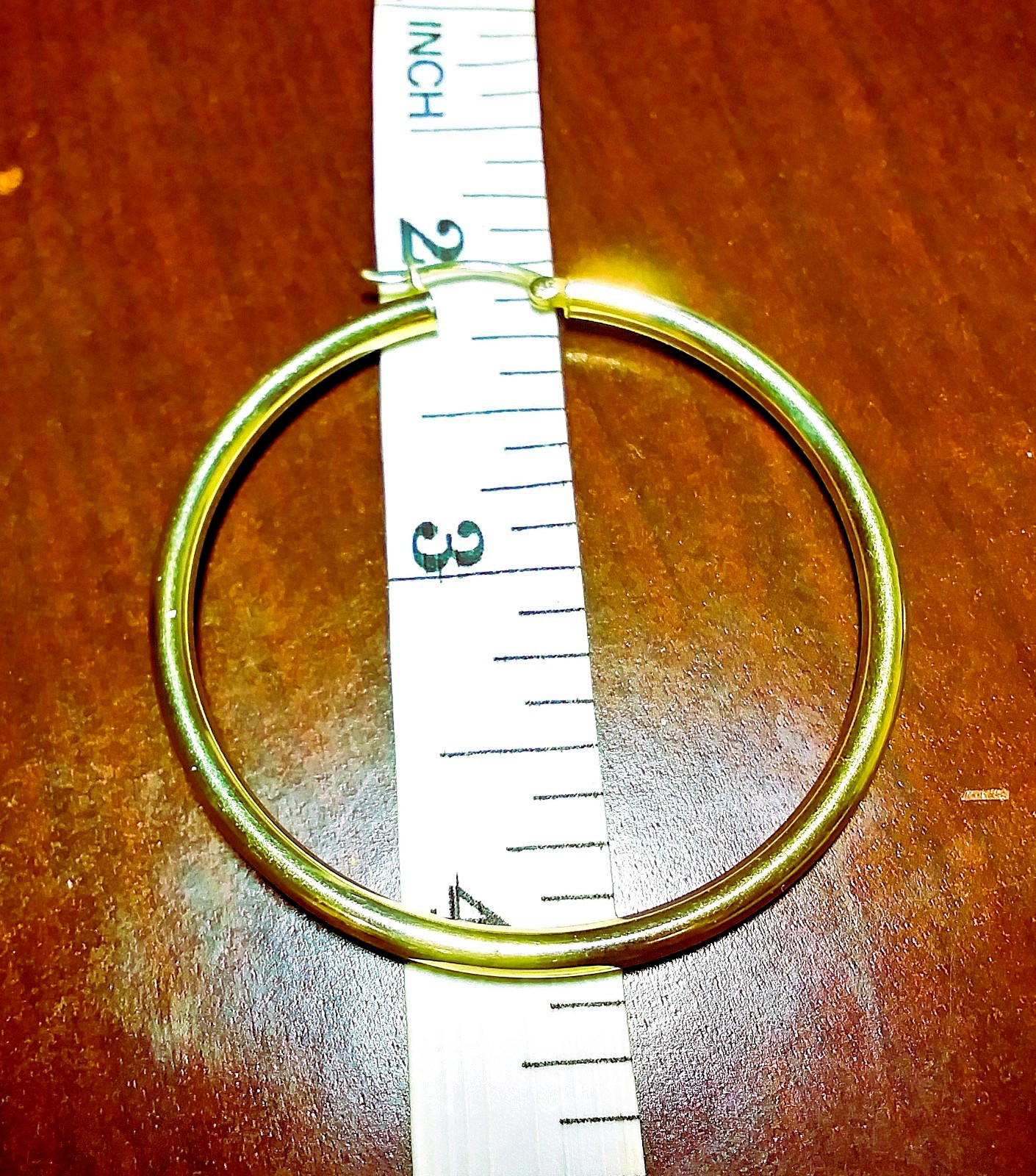 14k Solid Yellow Gold Hoop Earrings Large 2″ / 50mm / 3mm | 3.94g READ DESC