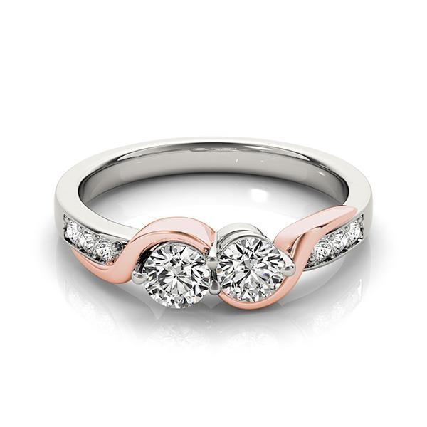 VS F 1.15Ct Lab Grown Diamond Forever Us 2-Stone Bypass Engagement Ring 14K Gold