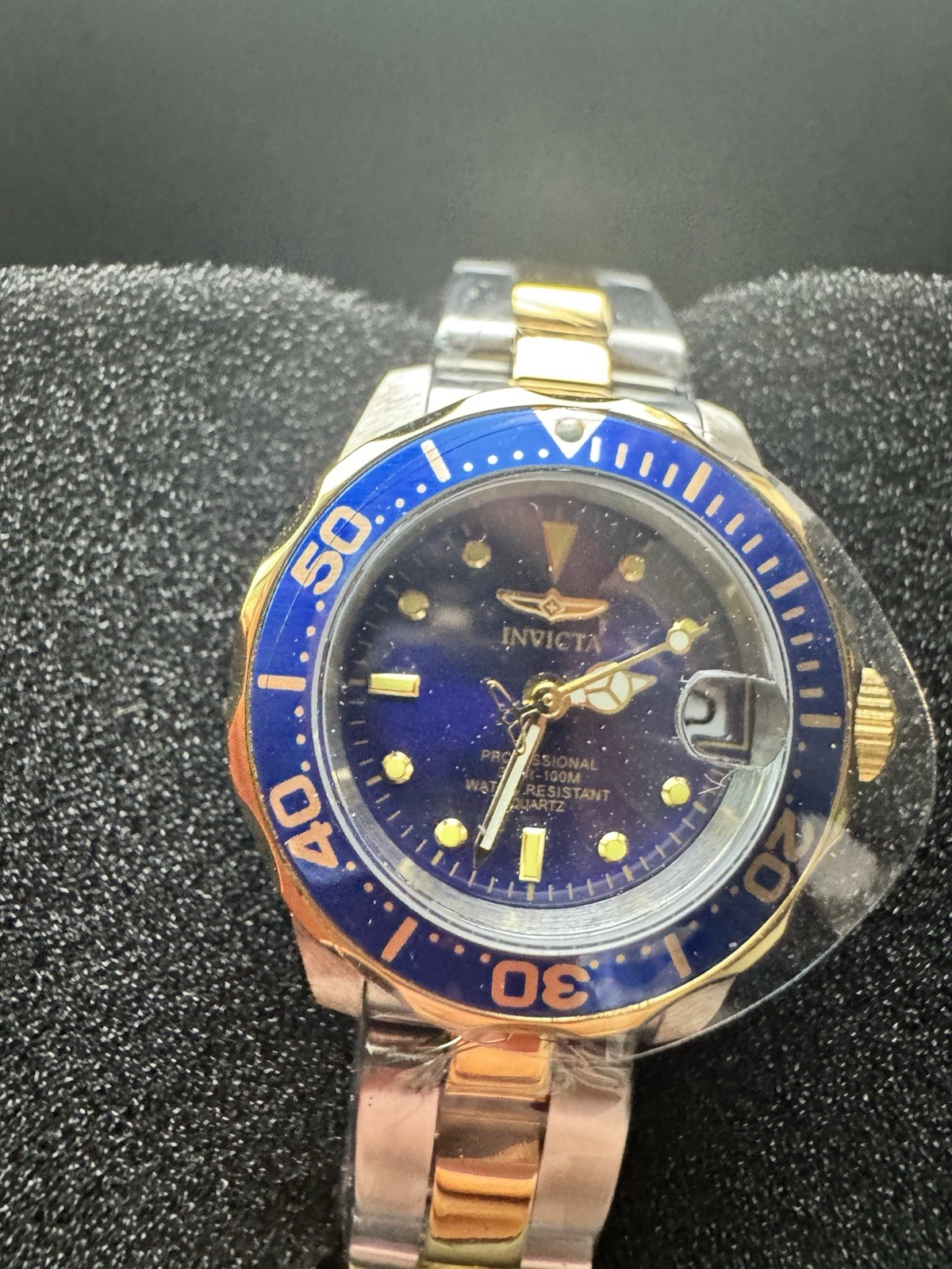 Invicta Pro Diver Blue Dial Two Tone Stainless Steel Wrist Watch for Men