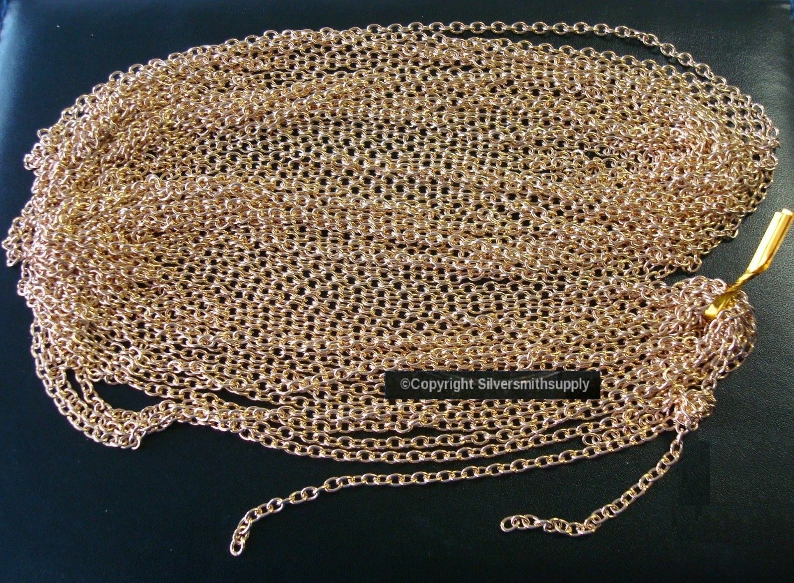 32′ LIGHT rose gold plated 3.5x3mm (1/8″x1/8″) CABLE LINK 10m 11 links/in PCH005