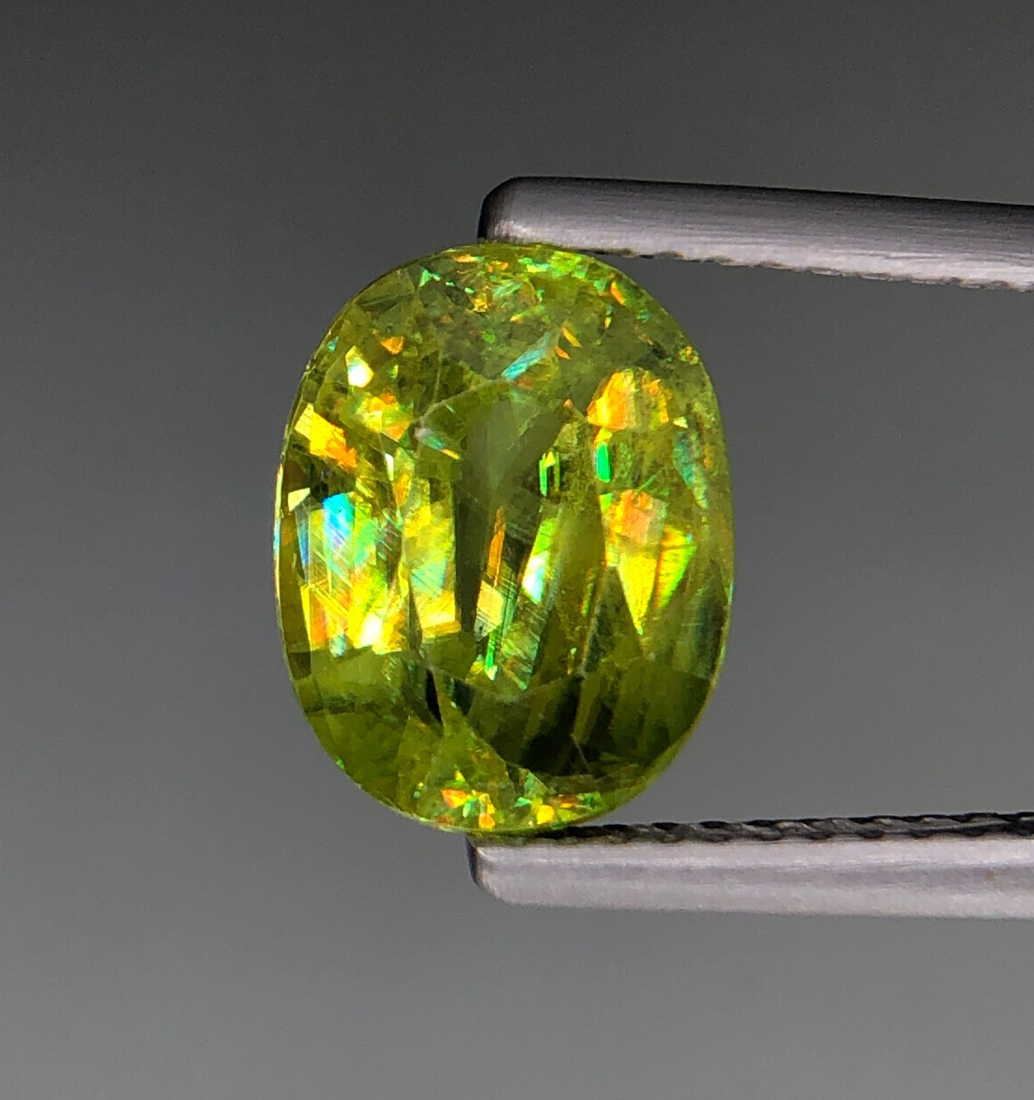 3.24 Ct Natural Faceted Full Fire Sphene / Titanite Cushion Cut Loose Gemstone