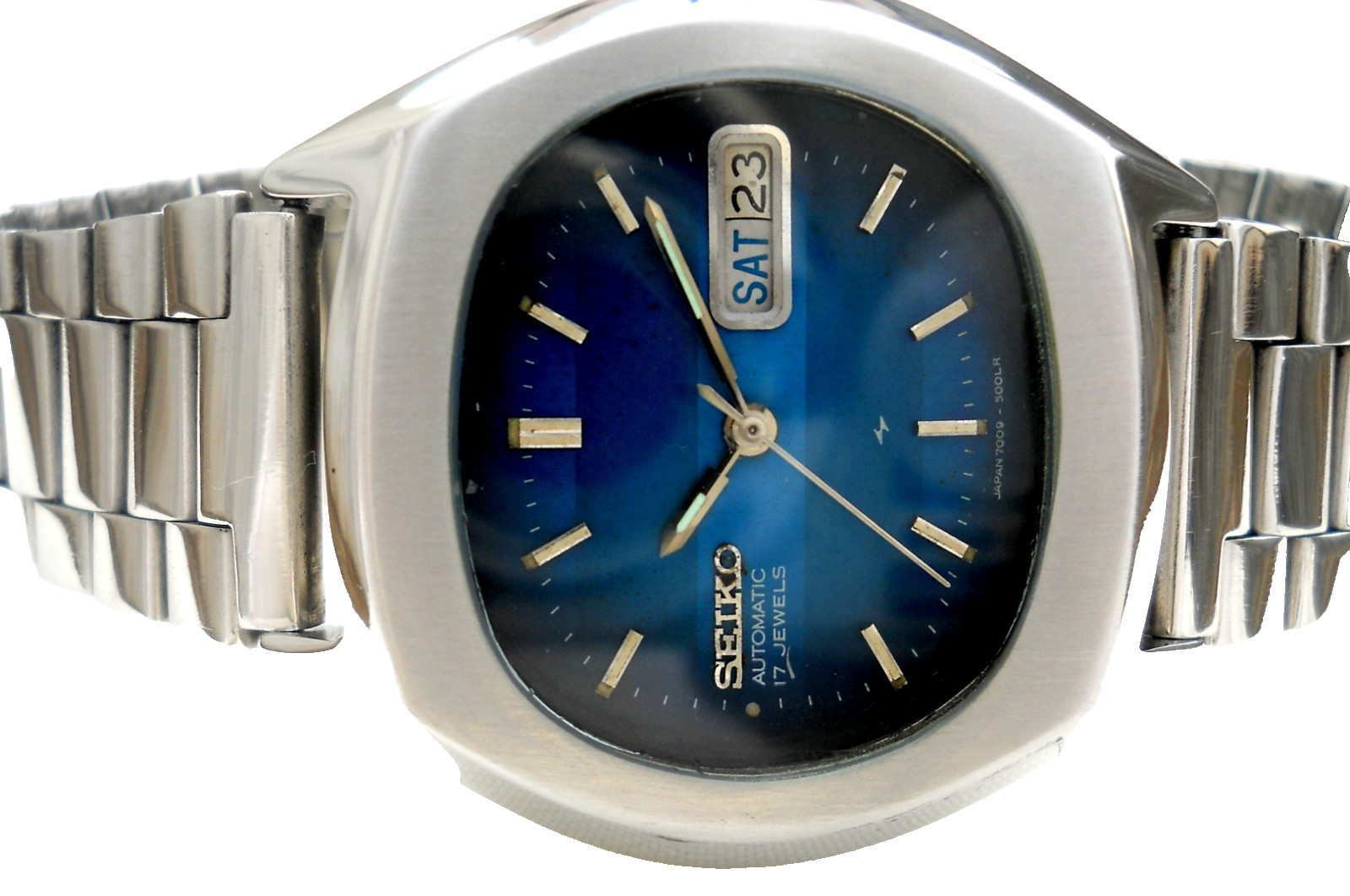 Vintage Seiko Automatic Watch 7009-500LR – Gradient Blue Dial – Regulated Japan
