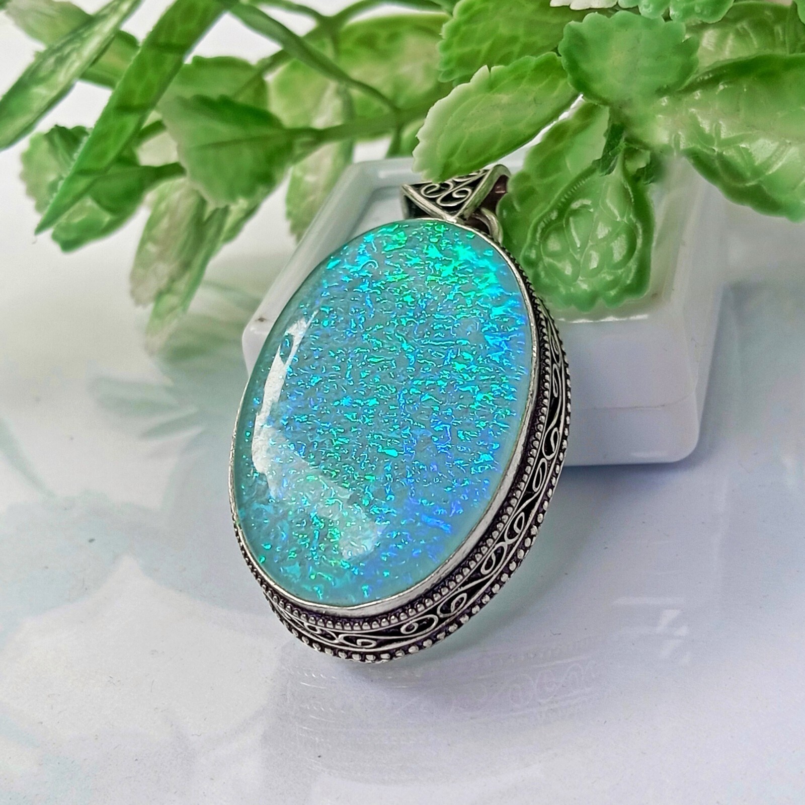 Triplet Fire Opal Handmade Gemstone Pendant 925 Sterling Silver Jewelry Pendant