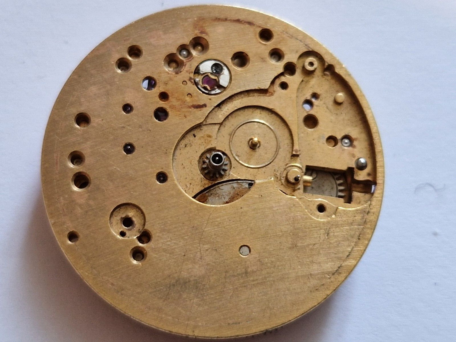Vintage chronograph watch movement for parts cal Landeron 51 good balance