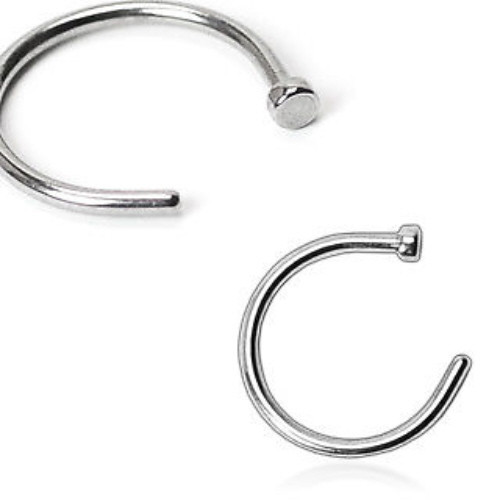Nose Ring Surgical Steel Hoop 16g 18g, 20g, 22g, 5/16″, 3/8″, 8mm, 10mm