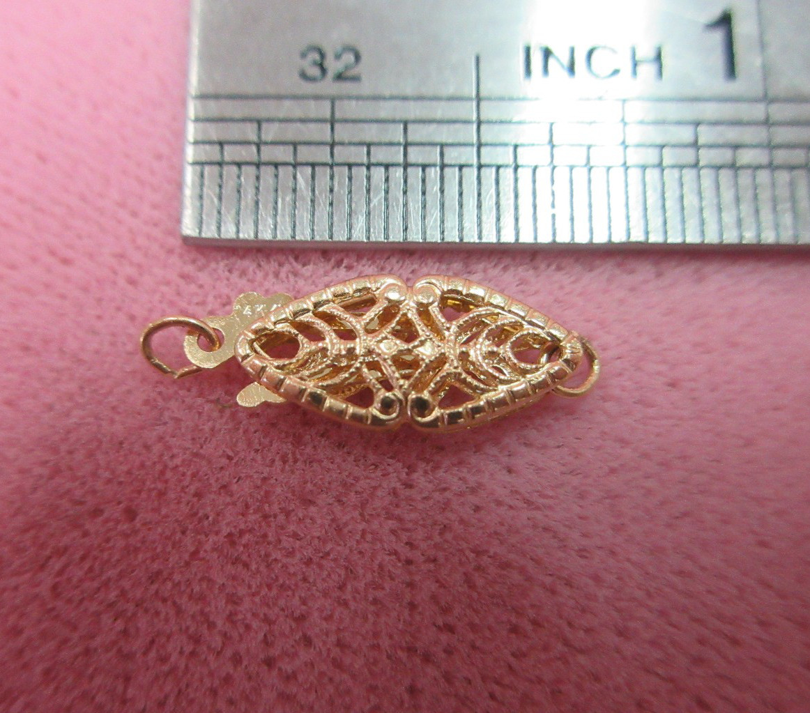 14k Solid Yellow Gold Fishhook Clasp 16.6mm x 6.5mm – .44 Grams