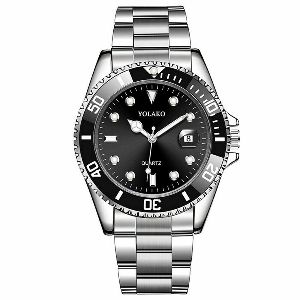 Classic Luxury Mens Stainless Steel Watch Casual Analog Date Quartz Wrist watche