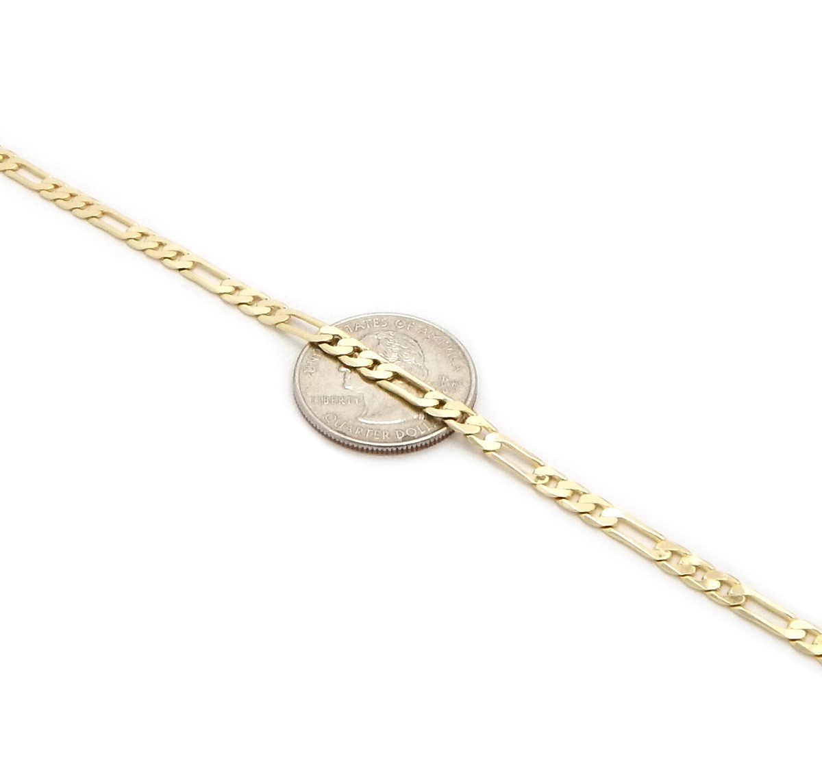 14k Italian Figaro Link Chain 4mm Necklace 18″, 20″, 24″, 30″ inch Gold Plated