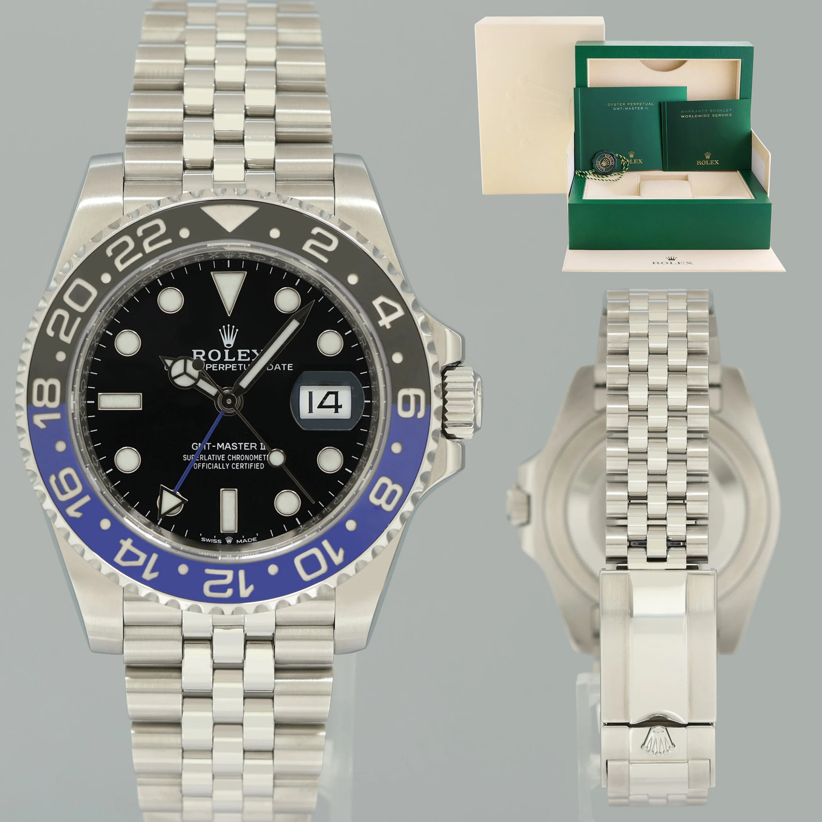 2024 MINT Rolex GMT Master II Batman Blue Jubilee Ceramic 126710BLNR Watch Box