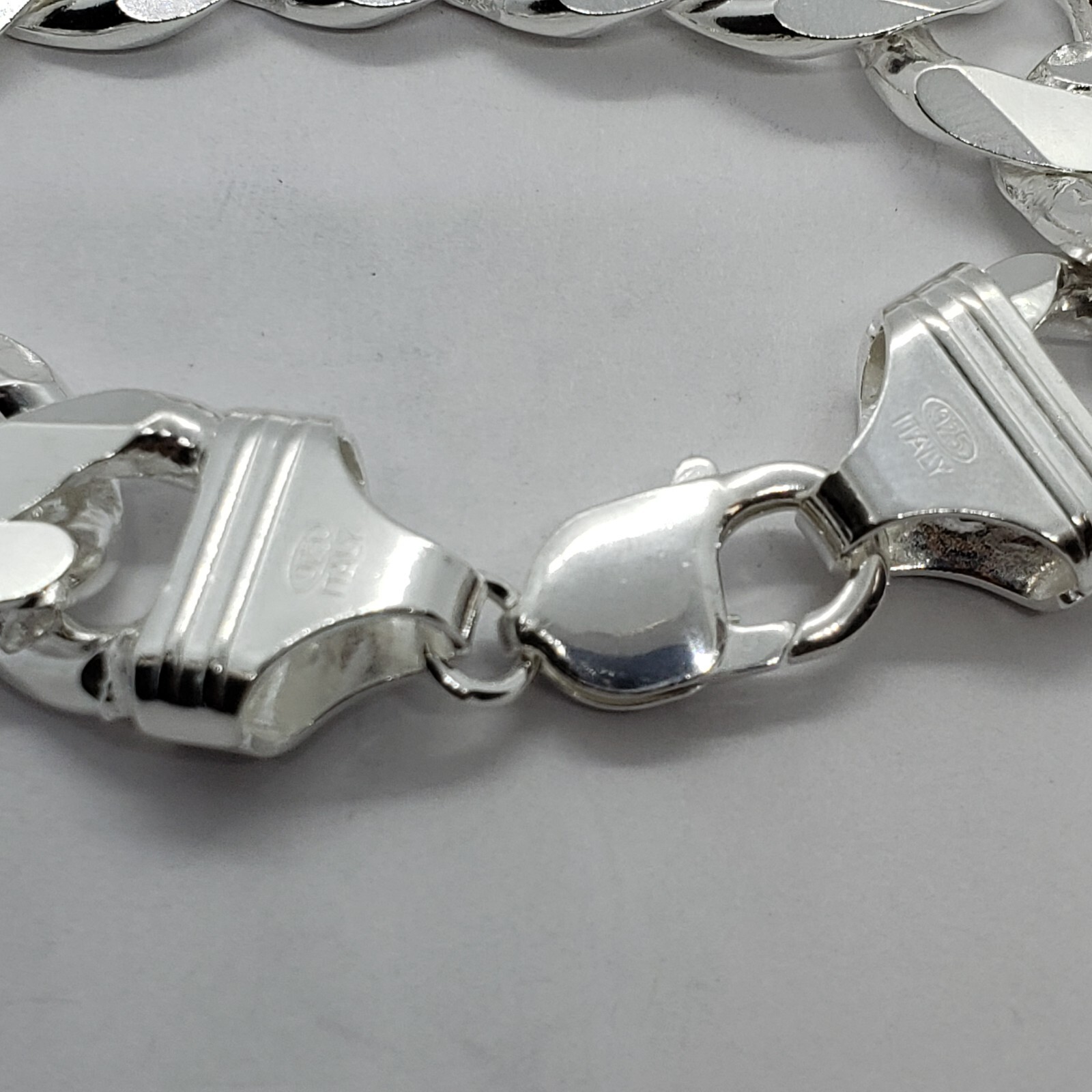 Sterling Silver Thick 9-17 mm Curb Link Bracelets Nickel Free Italy 7-10 inches