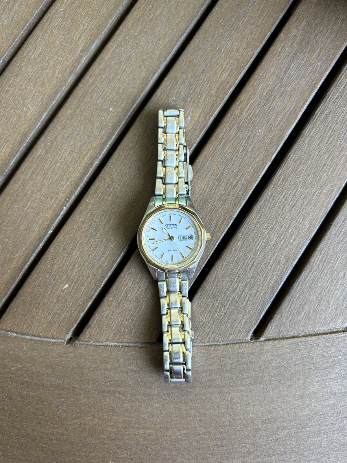 Citizen Women’s Watch Eco-Drive Two-Tone Day/Date White Dial