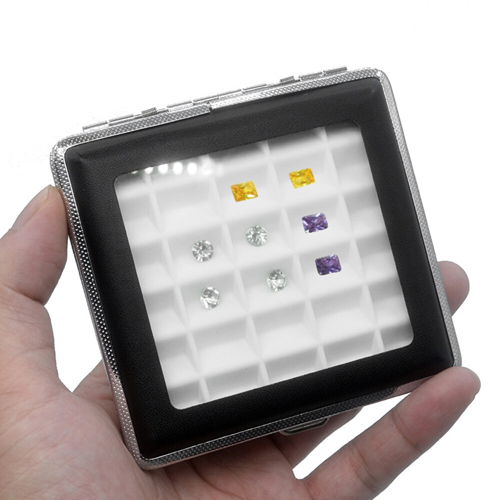 30 Grids Loose Diamond Gems Storage Box Gemstone Display Case Holder Collection