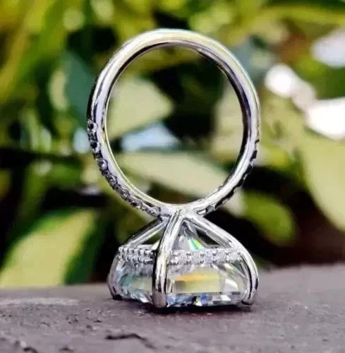 7.68 Ct Radiant Cut White Treated Diamond Solitaire Ring 925 Silver Certified