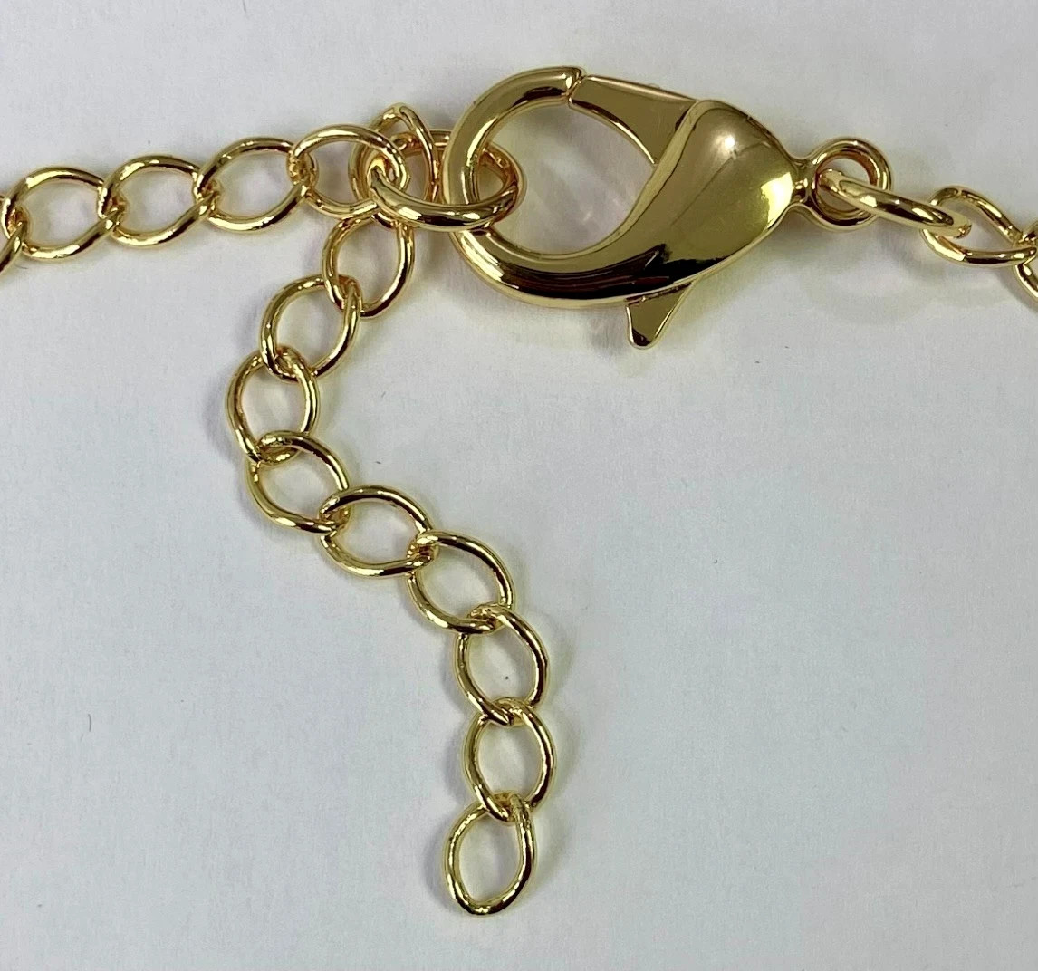 HSN Bellezza 18K Yellow Gold Over Bronze Black Spinel Mesh Link Necklace